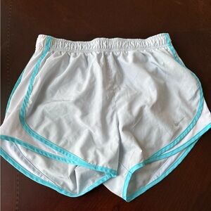Nike White and Blue Athletic Shorts for Sports